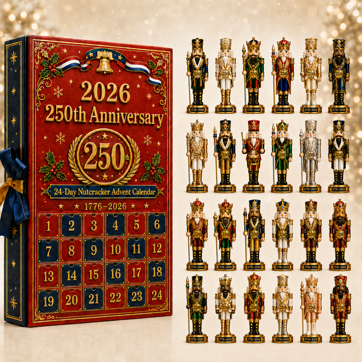 โจ250th Anniversary Nutcracker Christmas Countdown Calendar Blind Box Set