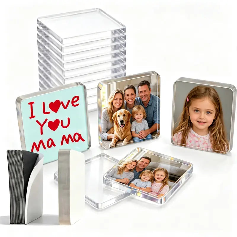 10-Pack Customizable Rectangle Acrylic Refrigerator Magnets