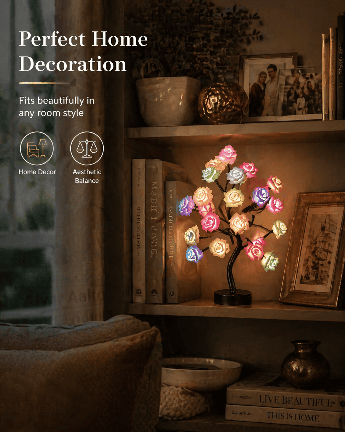 🌹 Romantic LED Rose Tree Light with Remote
