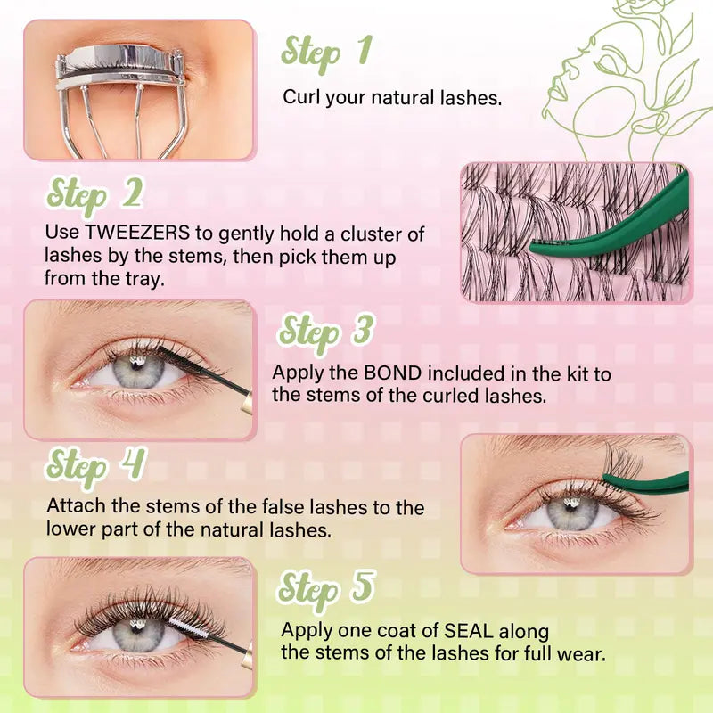 DIY Lashes Clusters Invisible Band Natural Soft Waterproof Lash Extension