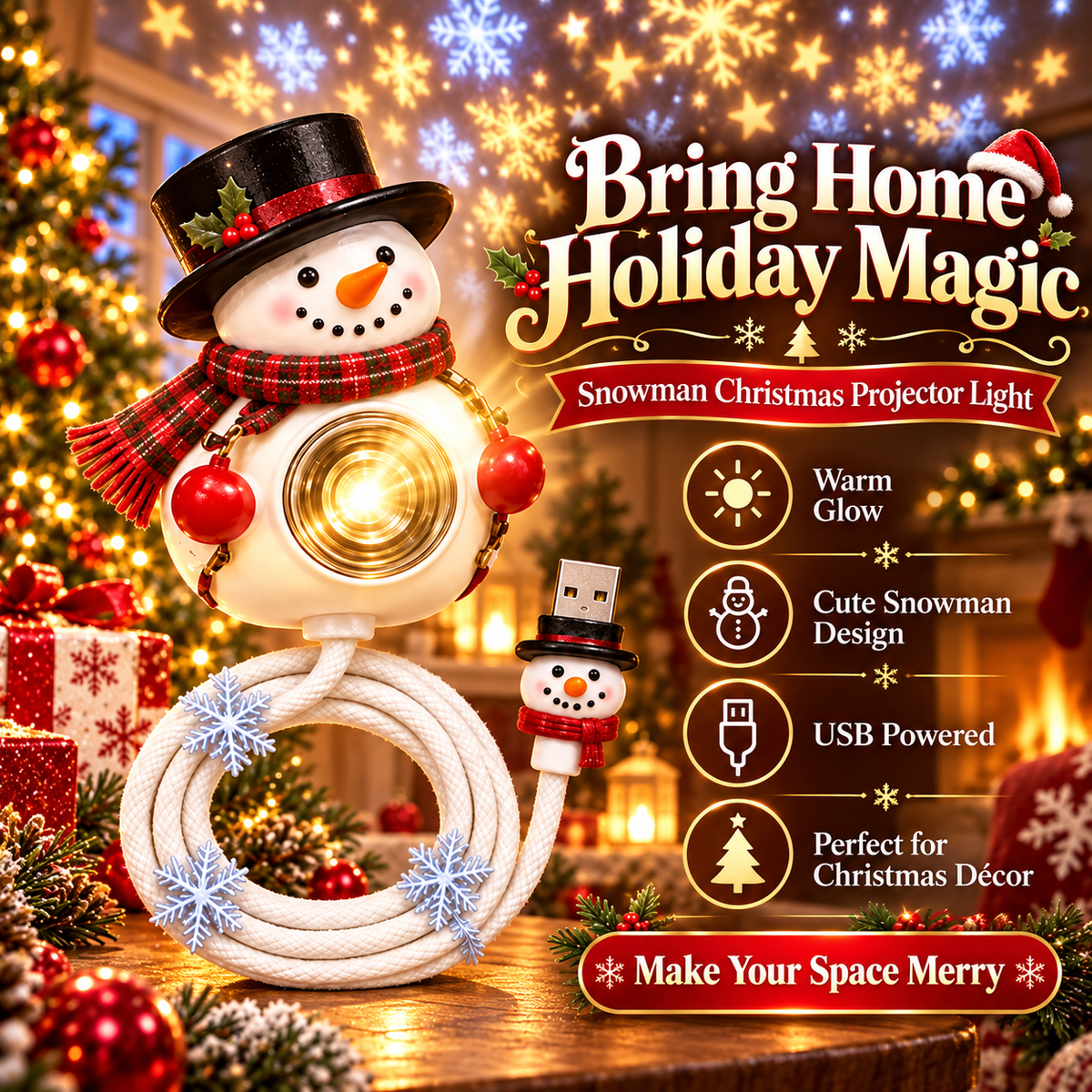 โ Bring Home Holiday Magic โ Snowman Christmas Projector Light With Festive Glow
