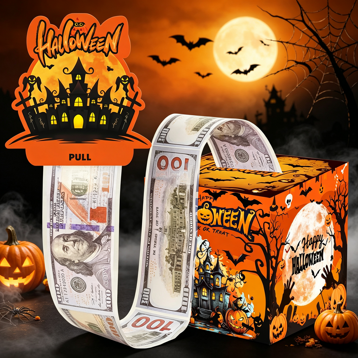 Money Pull Box, Creative Spooky Halloween Cash Holder