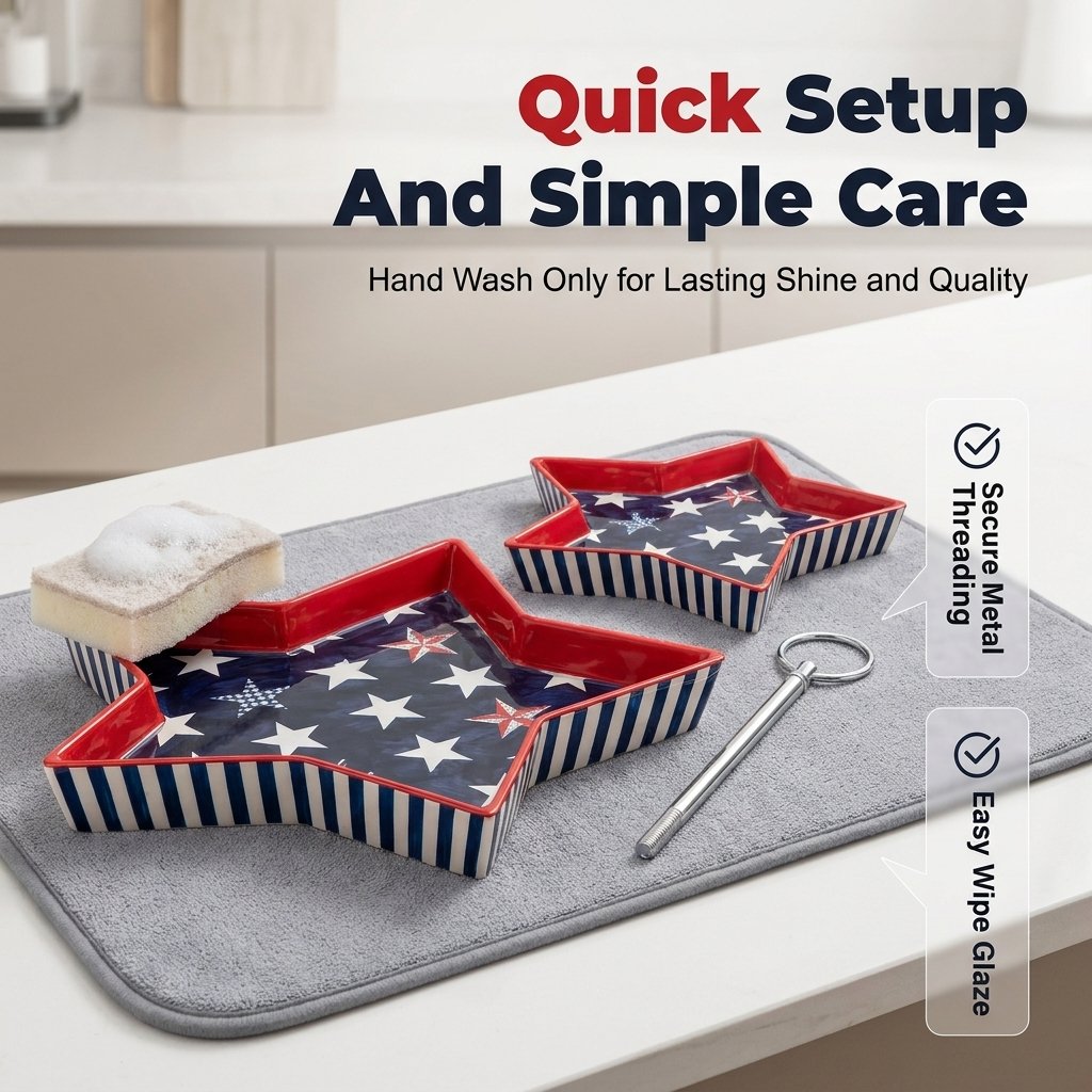 250th American Legacy Star Tray | Patriotic Two-Tier Serving Sculpture