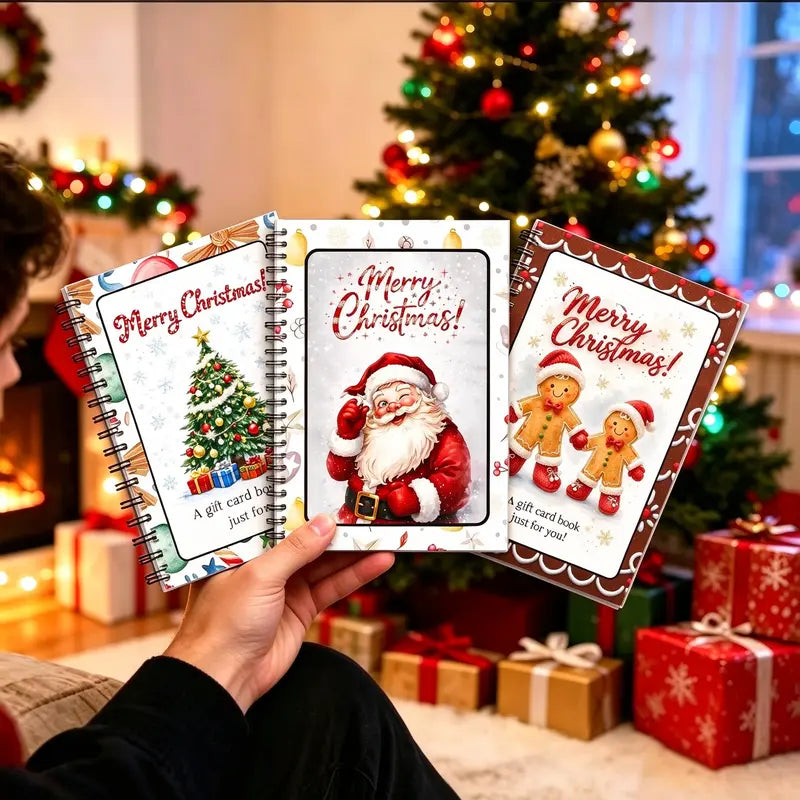 DIY Spiral-Bound Christmas Gift Card Album with Surprise Pages