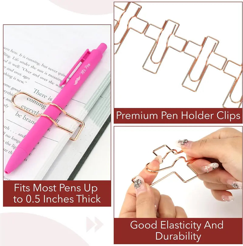 Metal Cross Pen Clips, 10 pcs