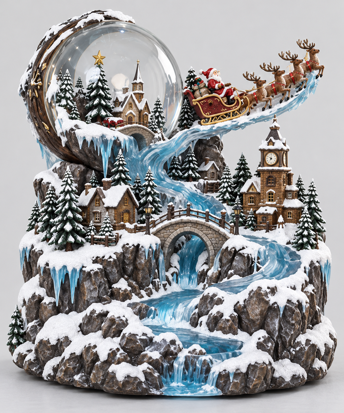 Santa’s Winter Journey | Illuminated Snow Globe Village