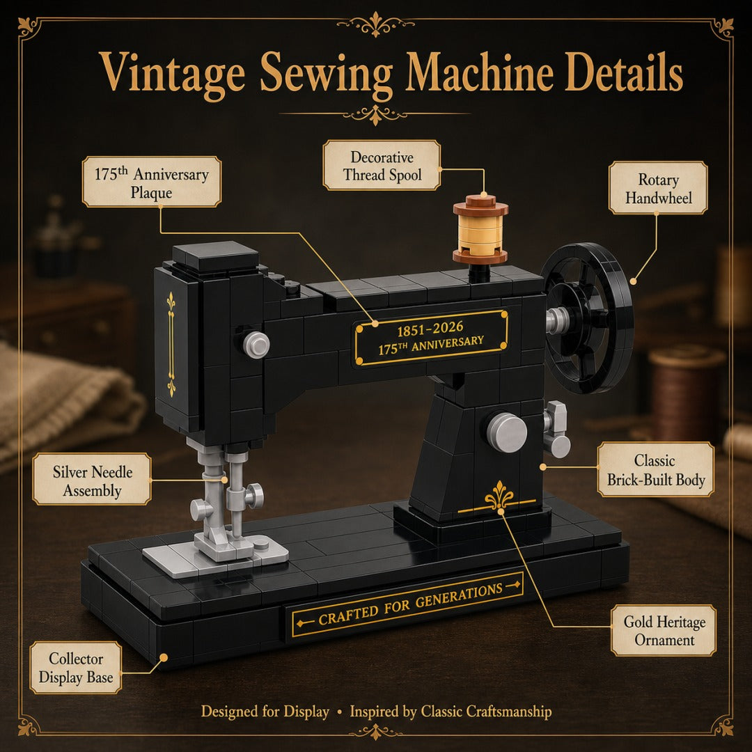 🧵Vintage Sewing Machine Brick Building Set 175th Anniversary Collector Edition