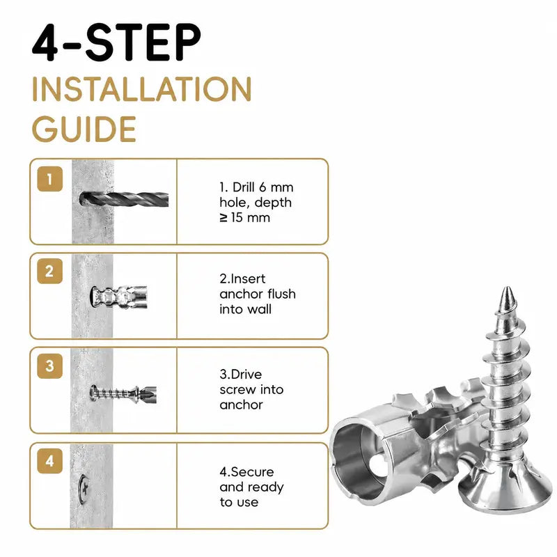 6x14mm Short Expansion Screws Set - 30Pack