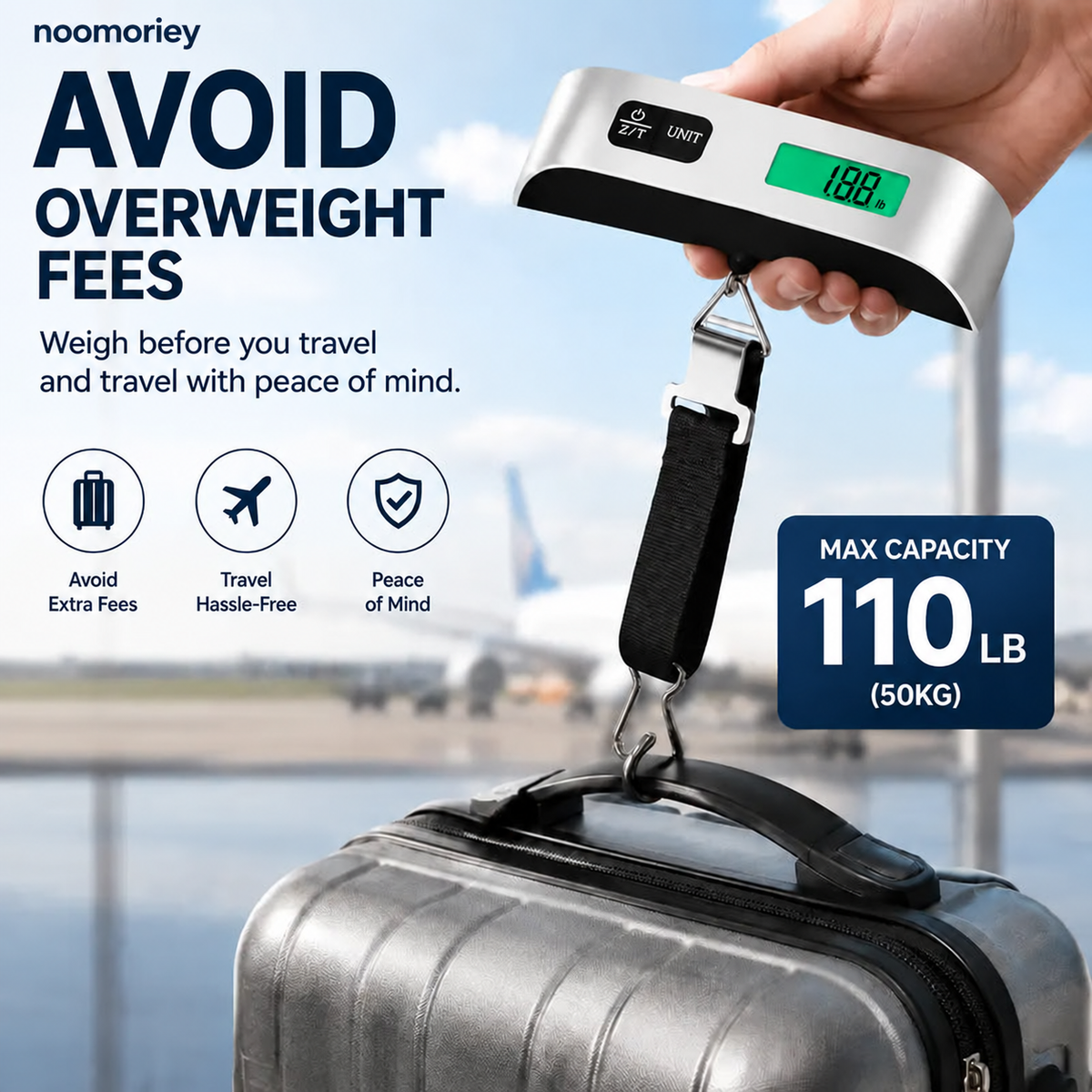 ✈️ TRAVEL SPECIAL: Digital Luggage Scale – 110lb/50kg Capacity, Backlit Display & Portable Design for Smarter Packing 🧳✨