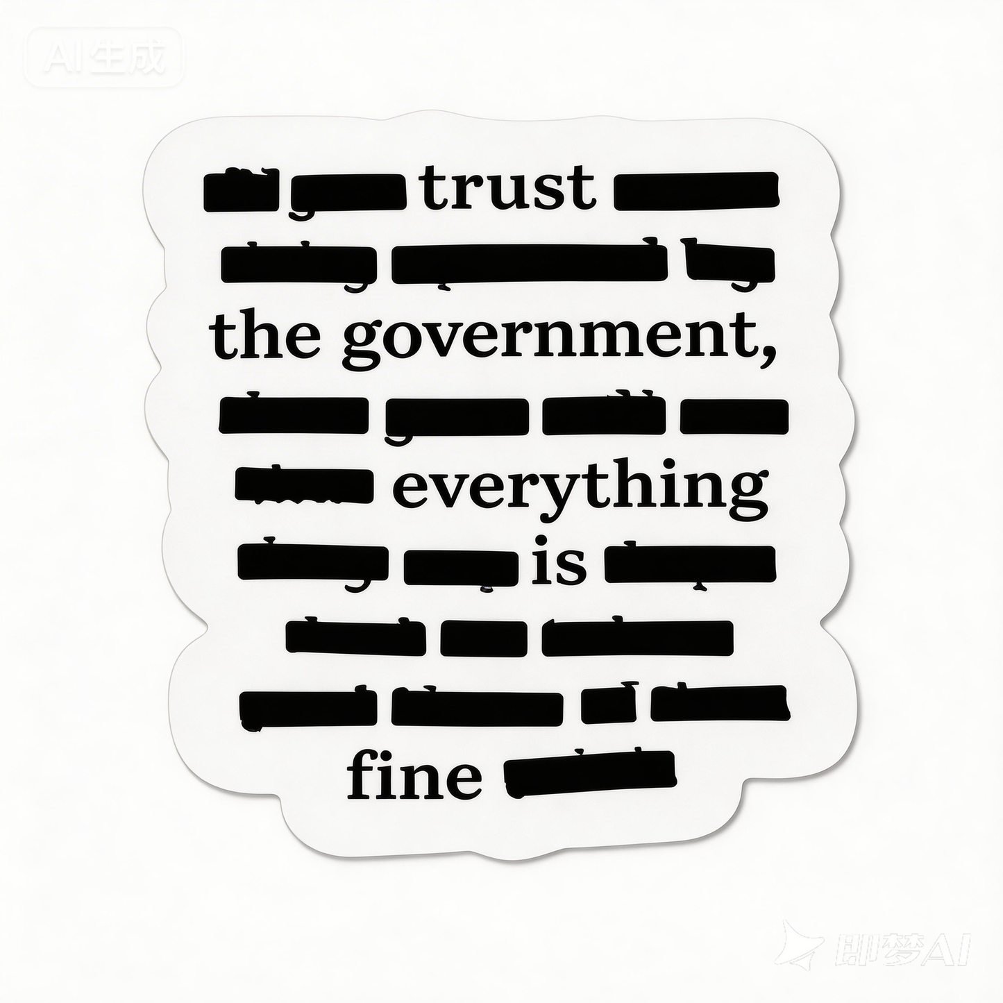 💁''Everything Is Fine, Trust Your Government'' Sticker