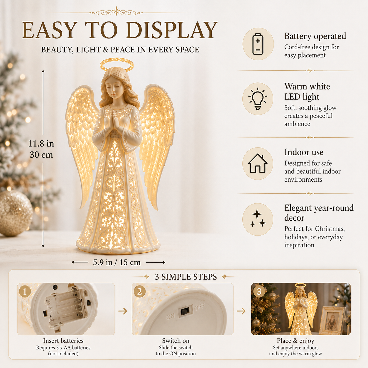 โจ Angel Christmas Guardian Light โ A Symbol of Hope, Love & Protection