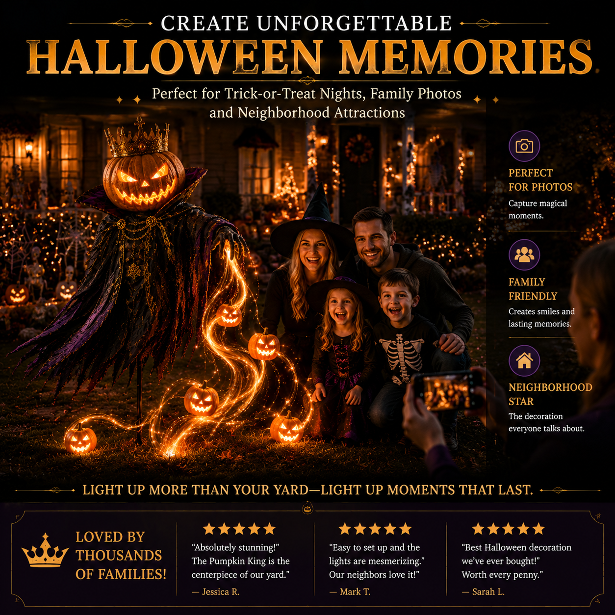 ✨HALLOWEEN SPECIAL • 49% OFF🎃Pumpkin King Awakening™ – Flowing LED Halloween Yard Light
