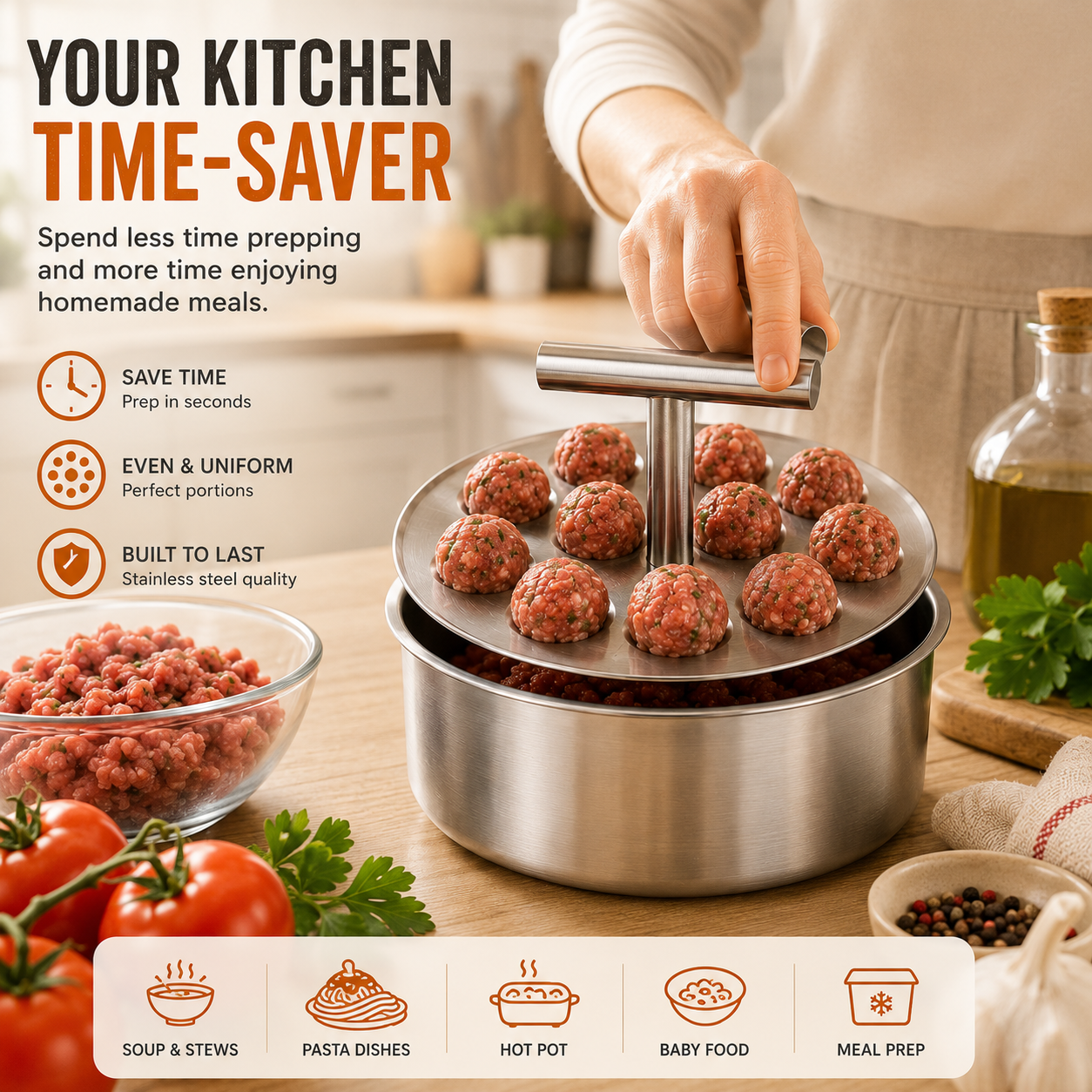 ๐ Stainless Steel Meatball Maker Spoon โ Make Perfect Homemade Meatballs Faster