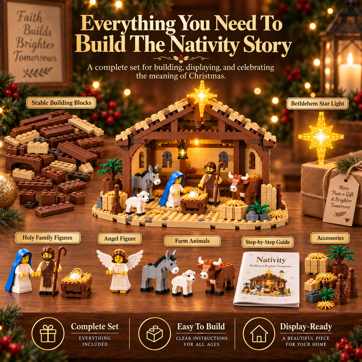 ✨✝️ Christmas Nativity Building Block Set – Build the Christmas Story Together ❤️