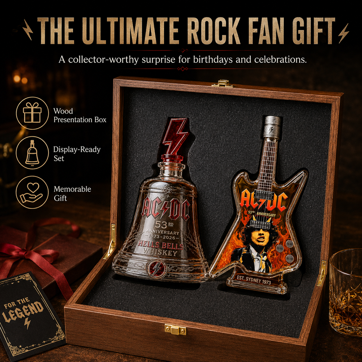 🎸AC/DC 53rd Anniversary 1973-2026-Rock-Inspired 53rd Anniversary Whiskey Decanter