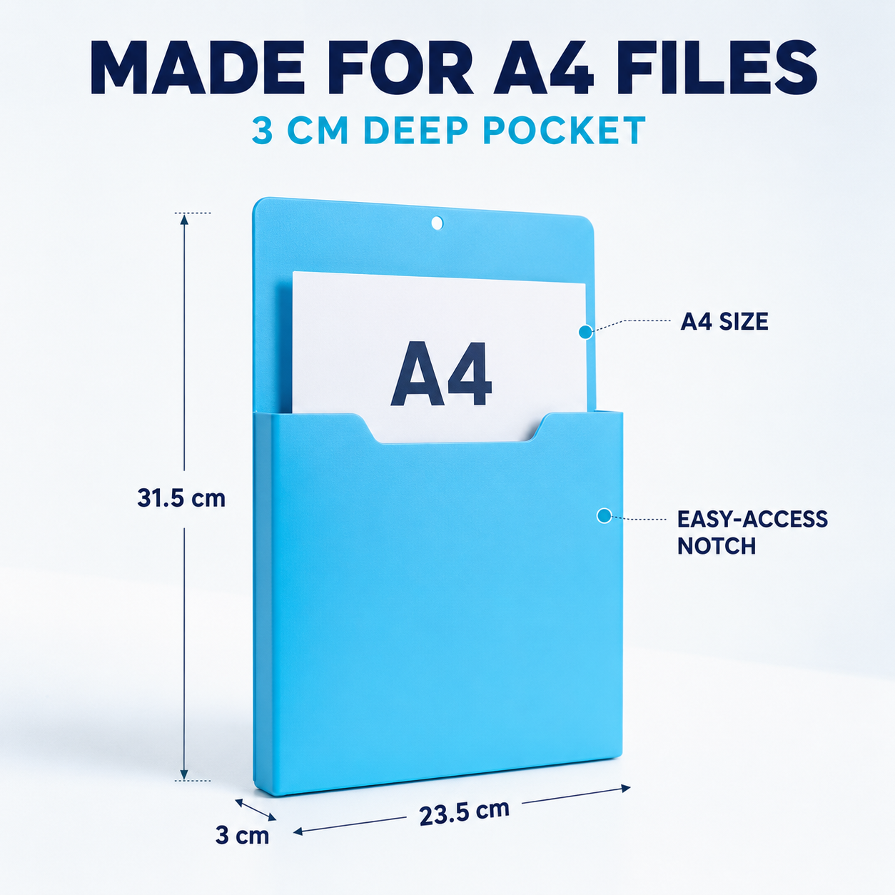 Magnetic File Organizer | Wall-Mount Folder Holder for Classroom, Office, Whiteboard & Refrigerator