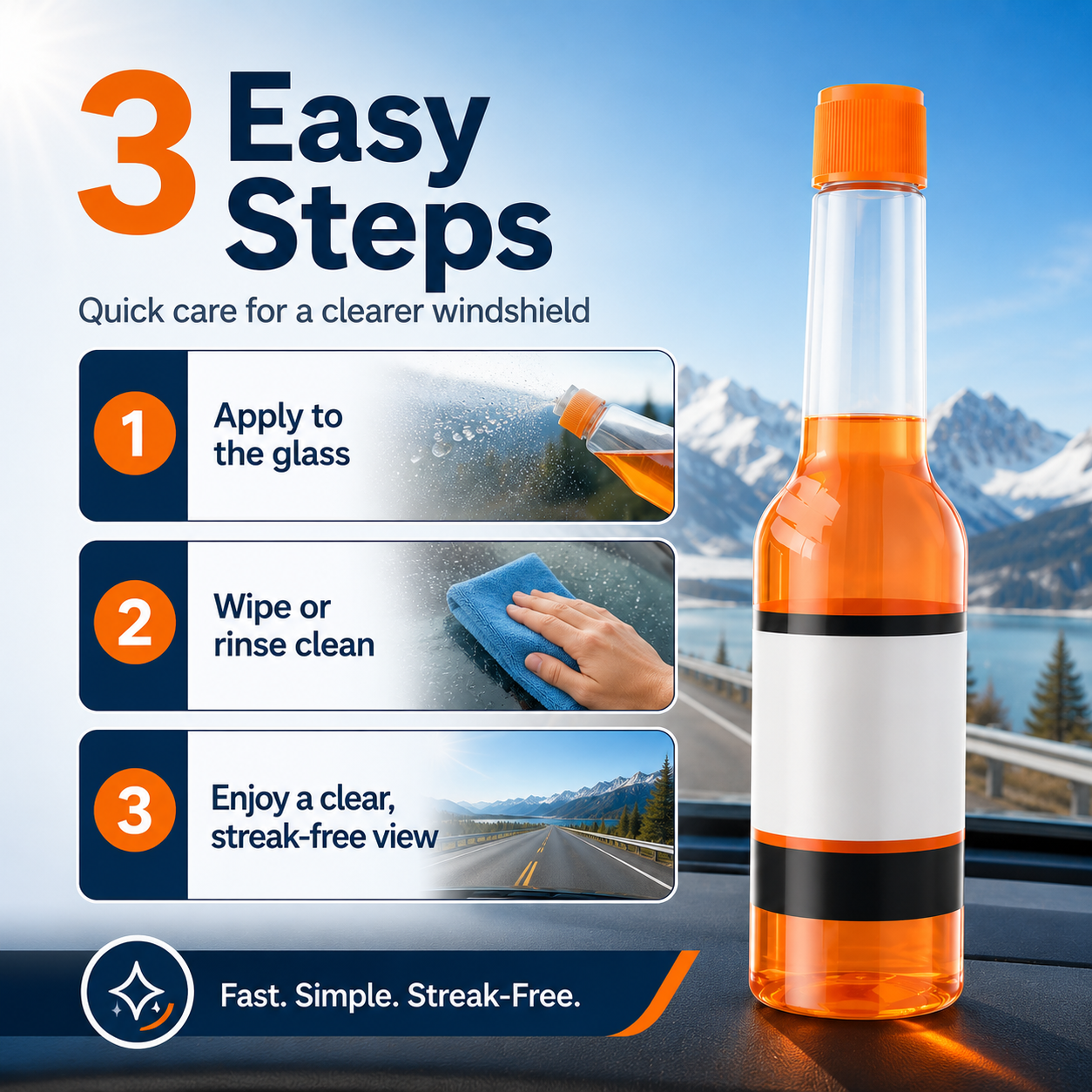 Glass Cleaner Powerful Stain Remover, Oil Film Remover