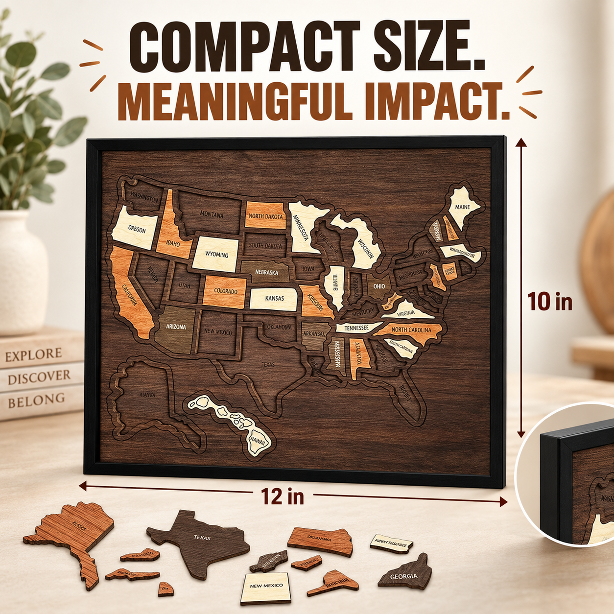 🗺️ Wooden USA Travel Map ✨ Personalized Adventure Memory Wall Decor Gift