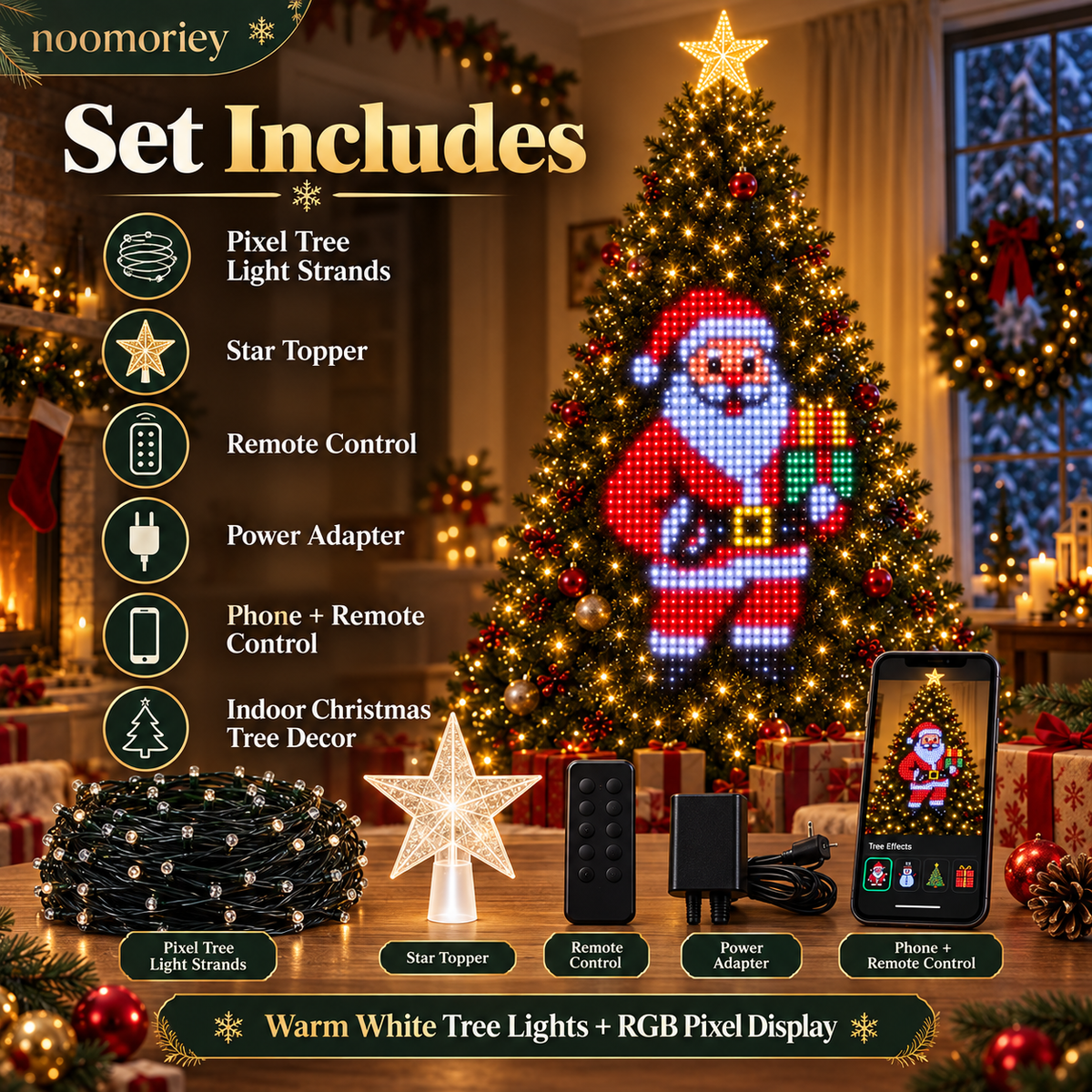 🎄 Animated LED Christmas Tree Lights