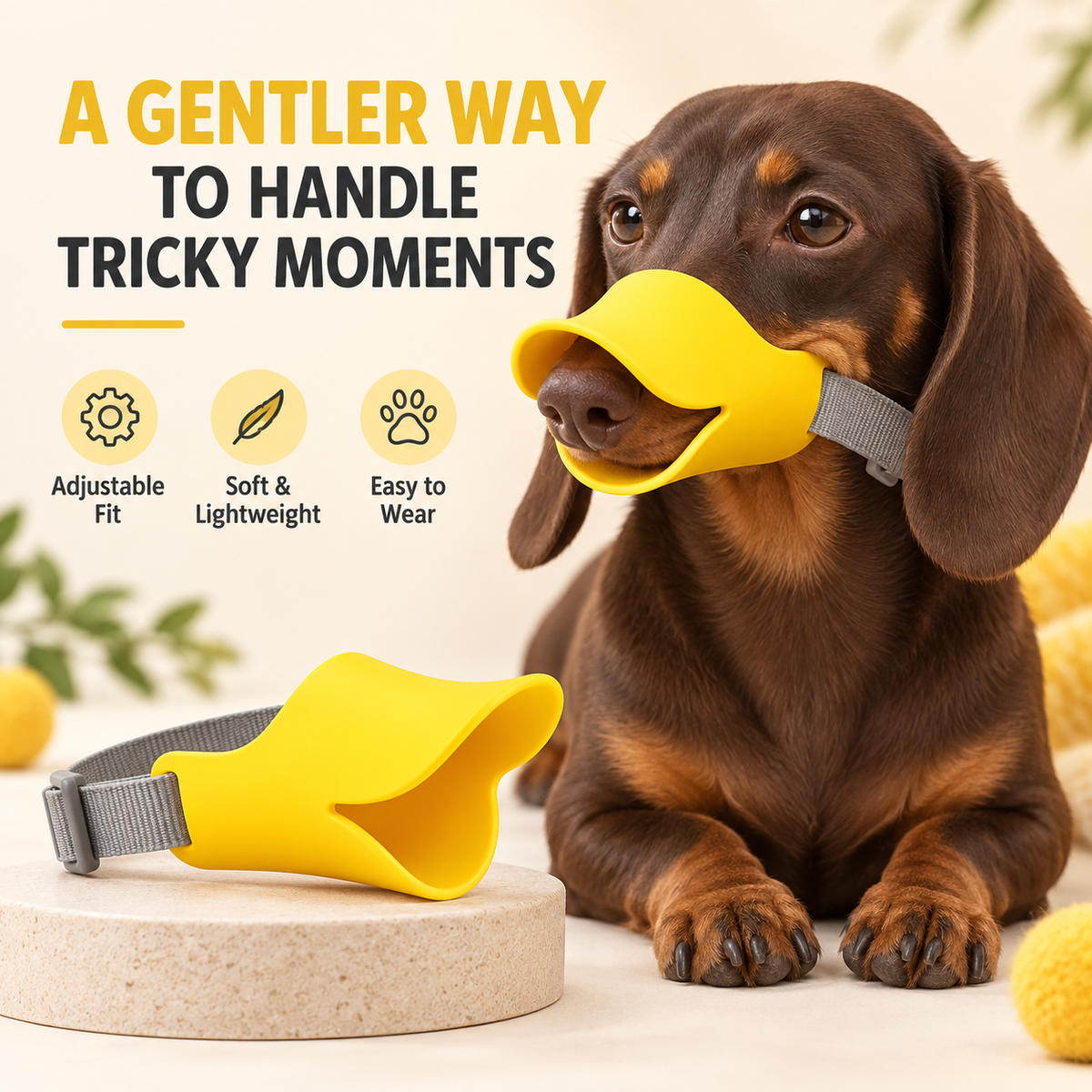 ๐ฆ Adjustable Duck-Bill Dog Muzzle โ Soft, Lightweight & Easy-Fit Support for Grooming and Routine Care