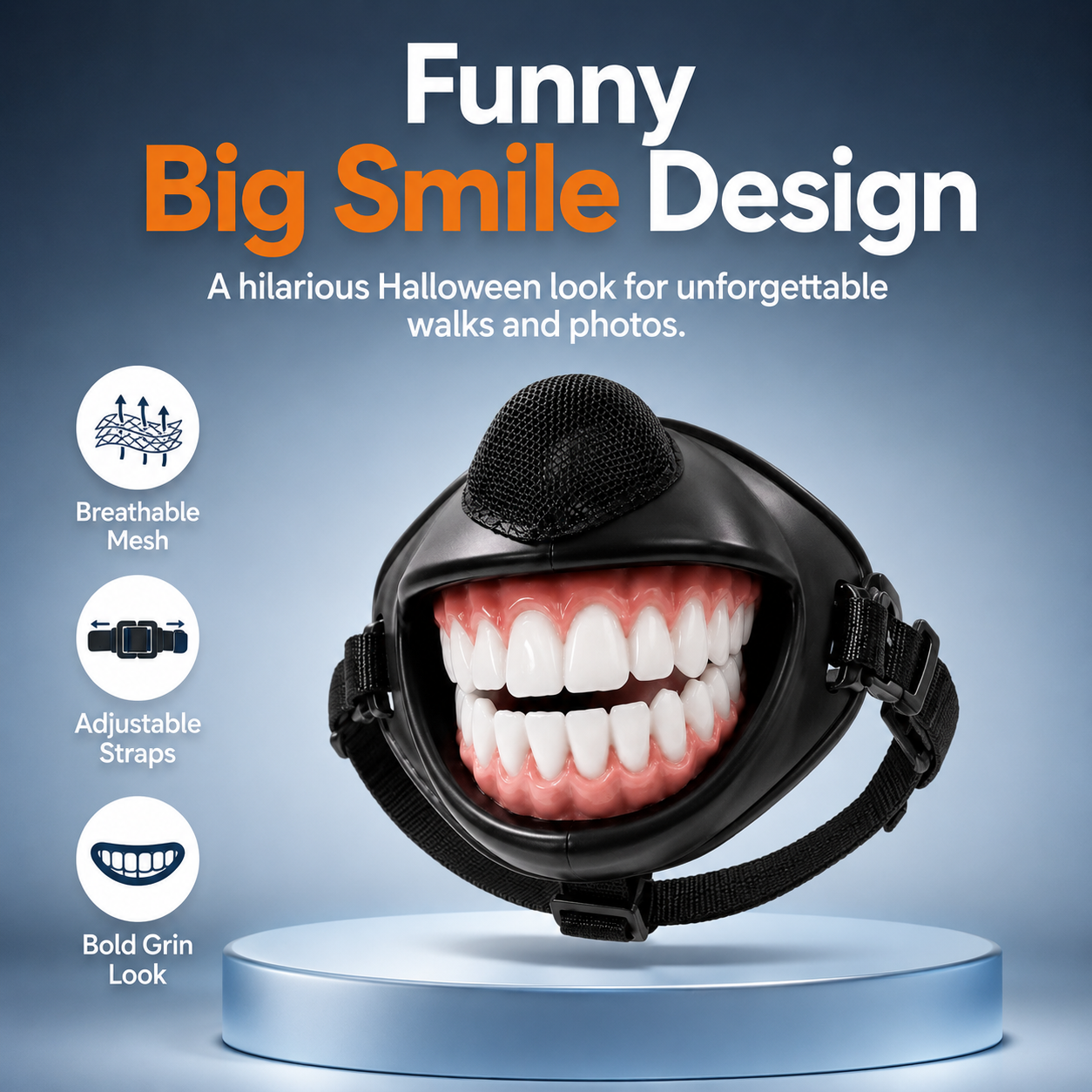 ๐Funny Big Smile Dog Muzzle Halloween Costume