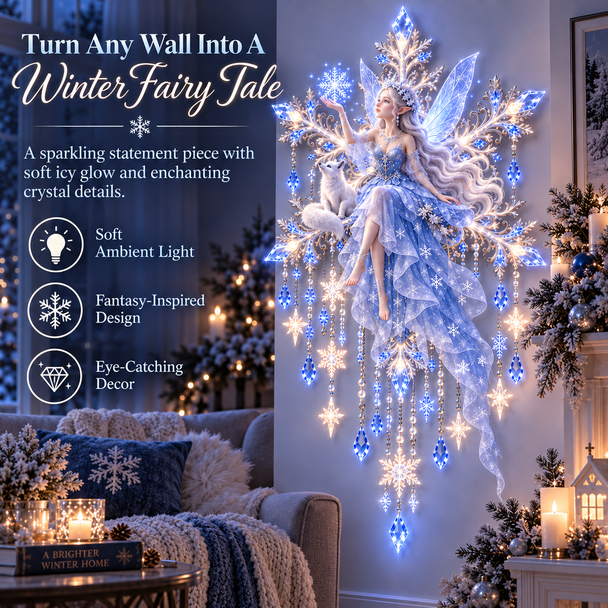 🔥Last Day 50% OFF❄️Ice Snow Elf Starfall Wall Light