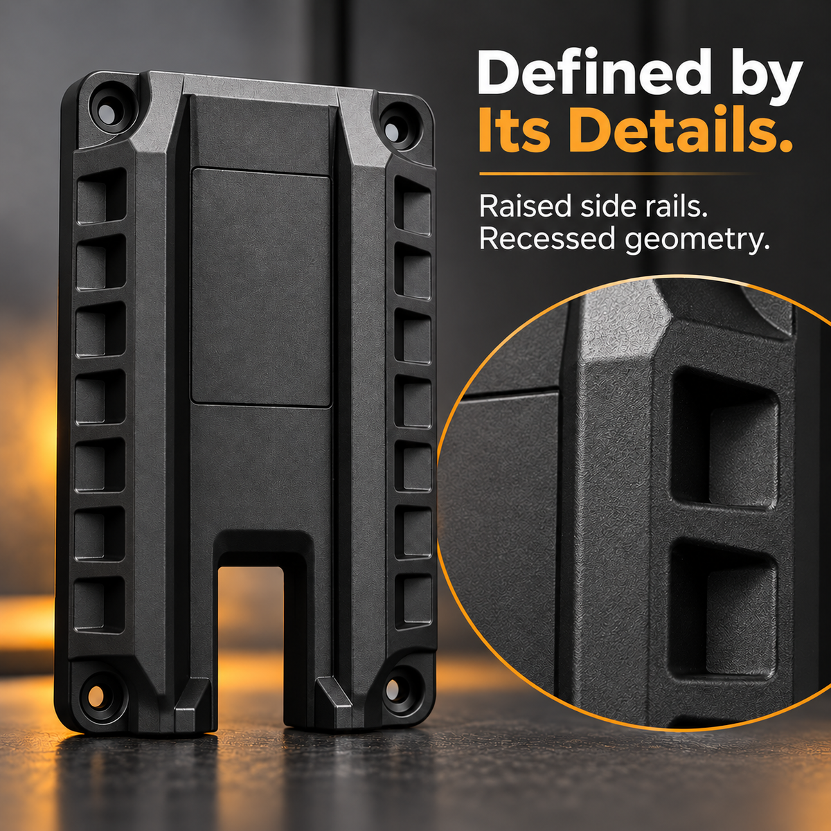 🧲 Magnetic Handgun Mount – Black Storage Holder with Raised Side Rails