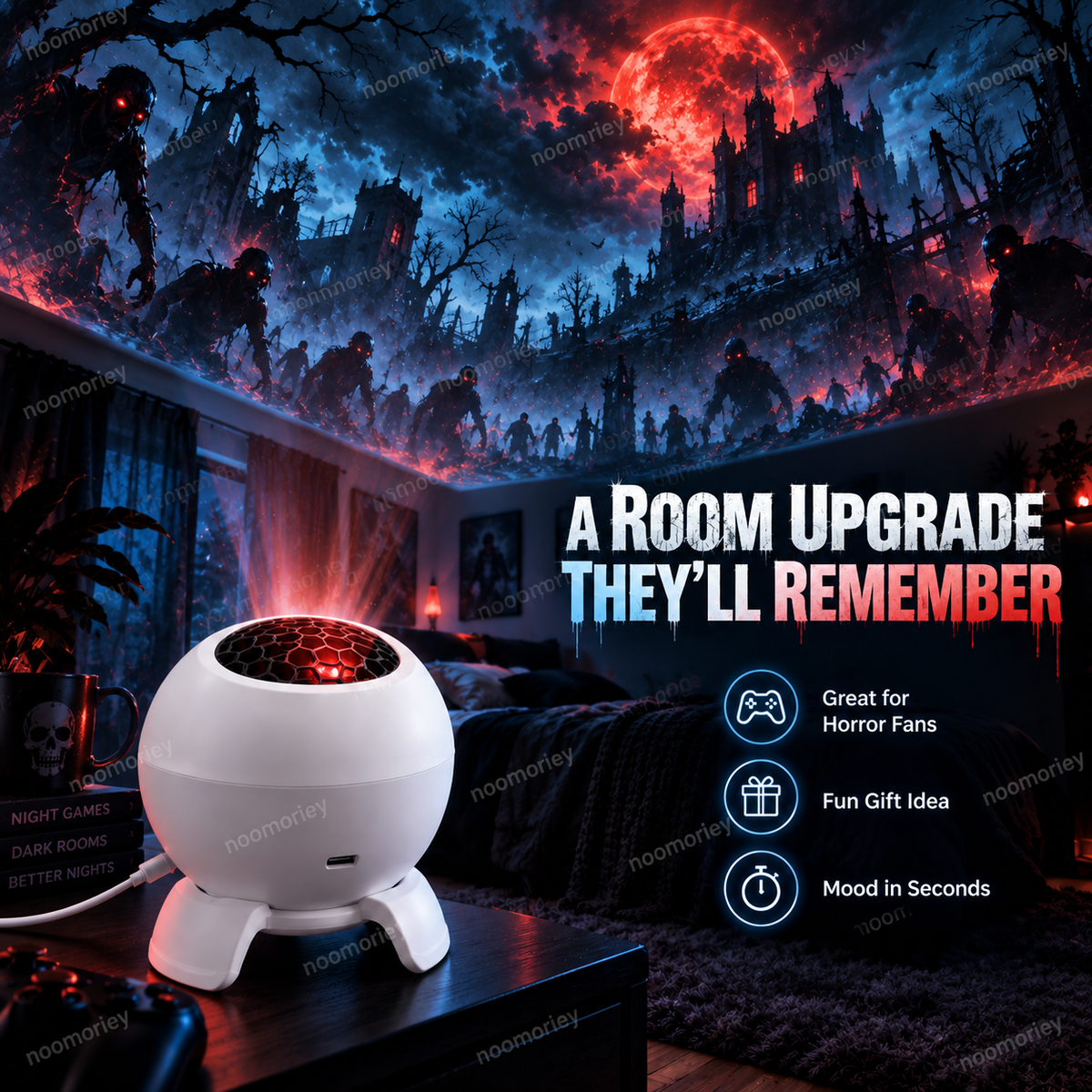 🎮 Gaming-Themed Projector Light – Set the Mood for Your Next Session 🔥