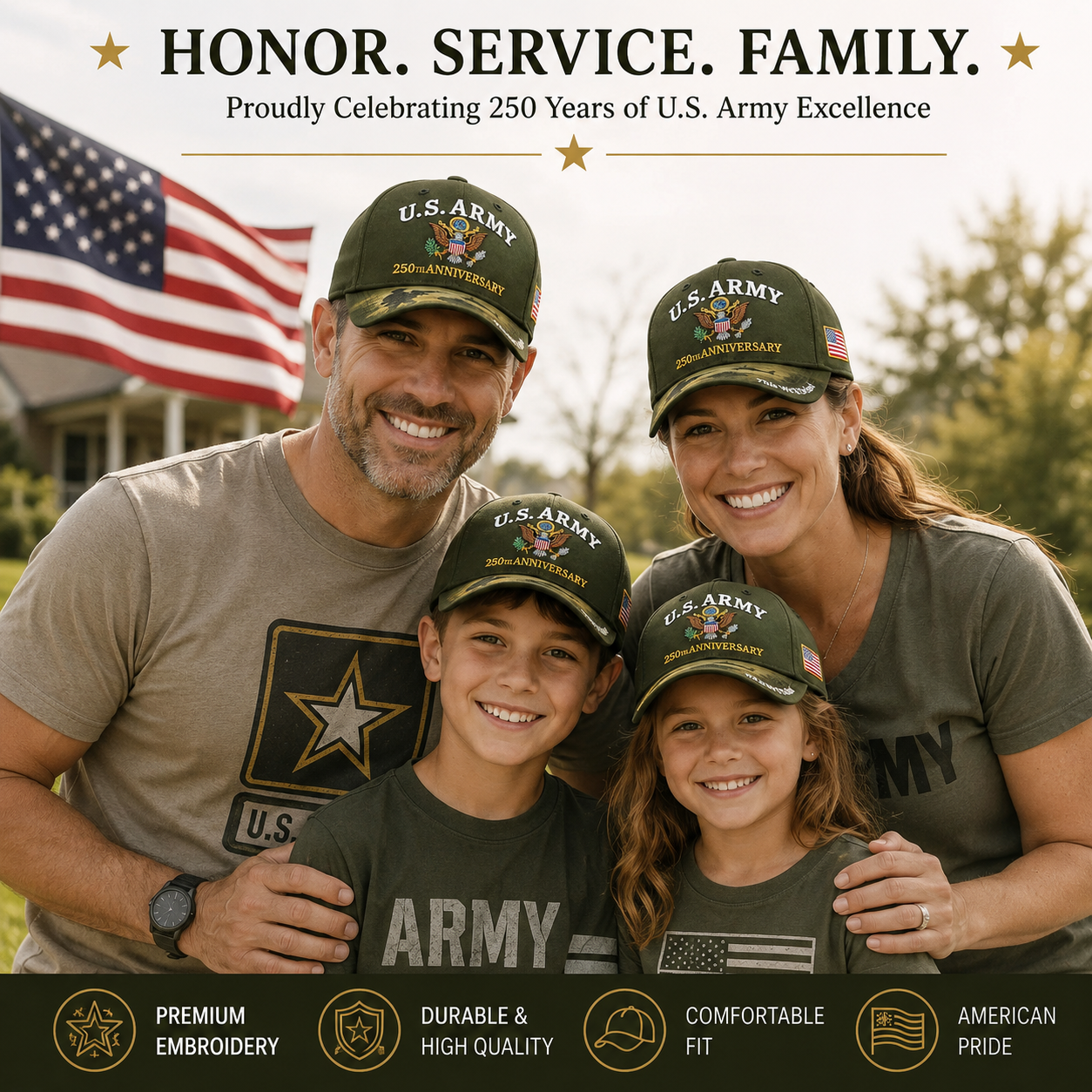 🔥 Father’s Day Sale - ❤️ U.S. Army 250th Anniversary Commemorative Embroidered Cap 🇺🇸