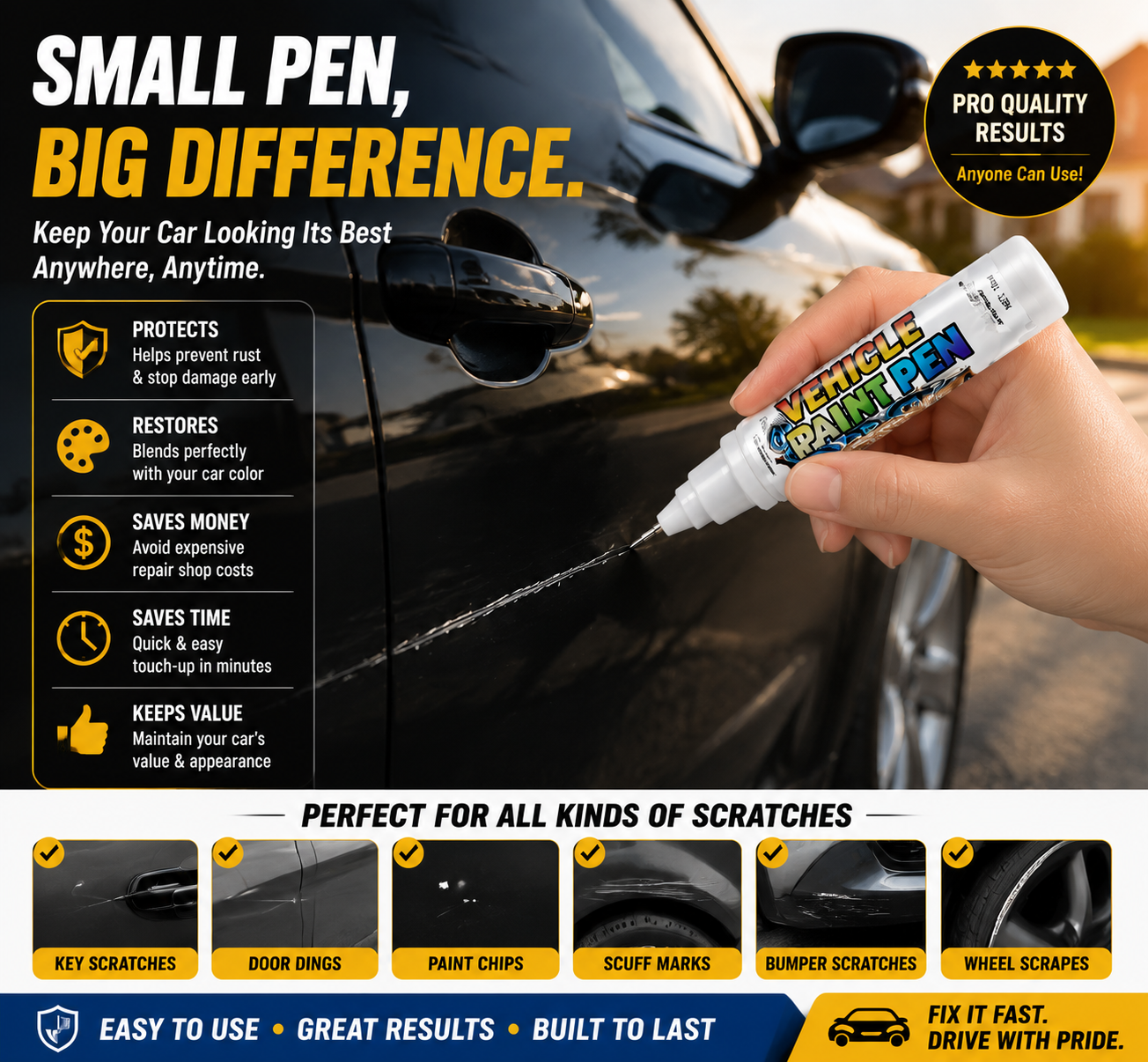 🔥 50% OFF TODAY |🚗 Car Scratch Repair Pen – Quick Touch Up Paint For Car Scratches