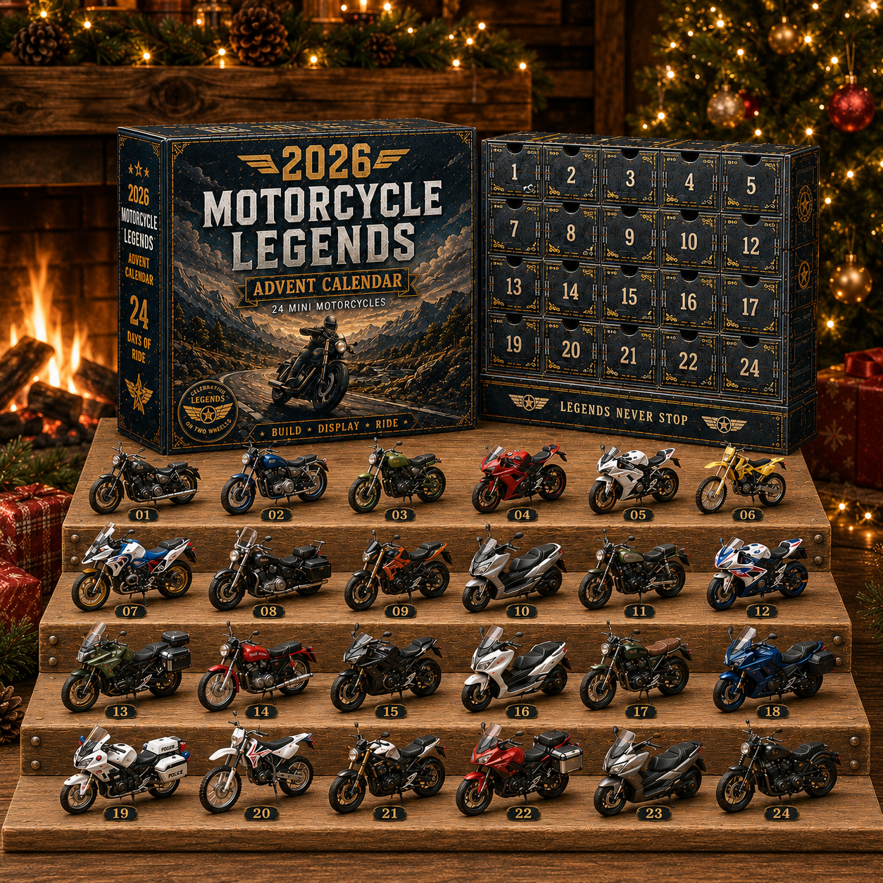 2026 Motorcycle Legends Advent Calendar โ 24 Days, 24 Mini Motorcycles, 24 Legendary Rides