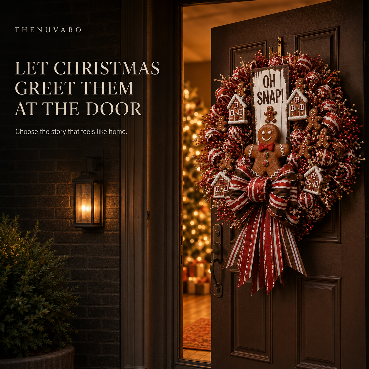 ๐ Oversized Themed Christmas Door Wreath โ Snowman, Gingerbread & Santa Styles
