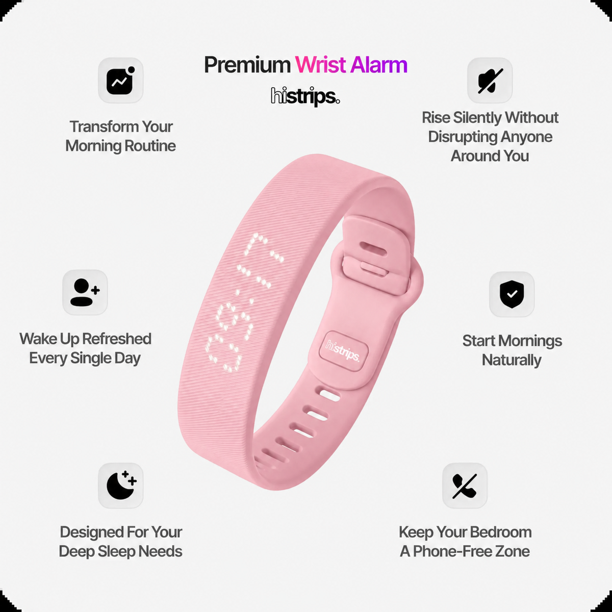 โ Silent Vibration Alarm Clock - Wrist-Worn Wake-Up Device for Heavy Sleepers