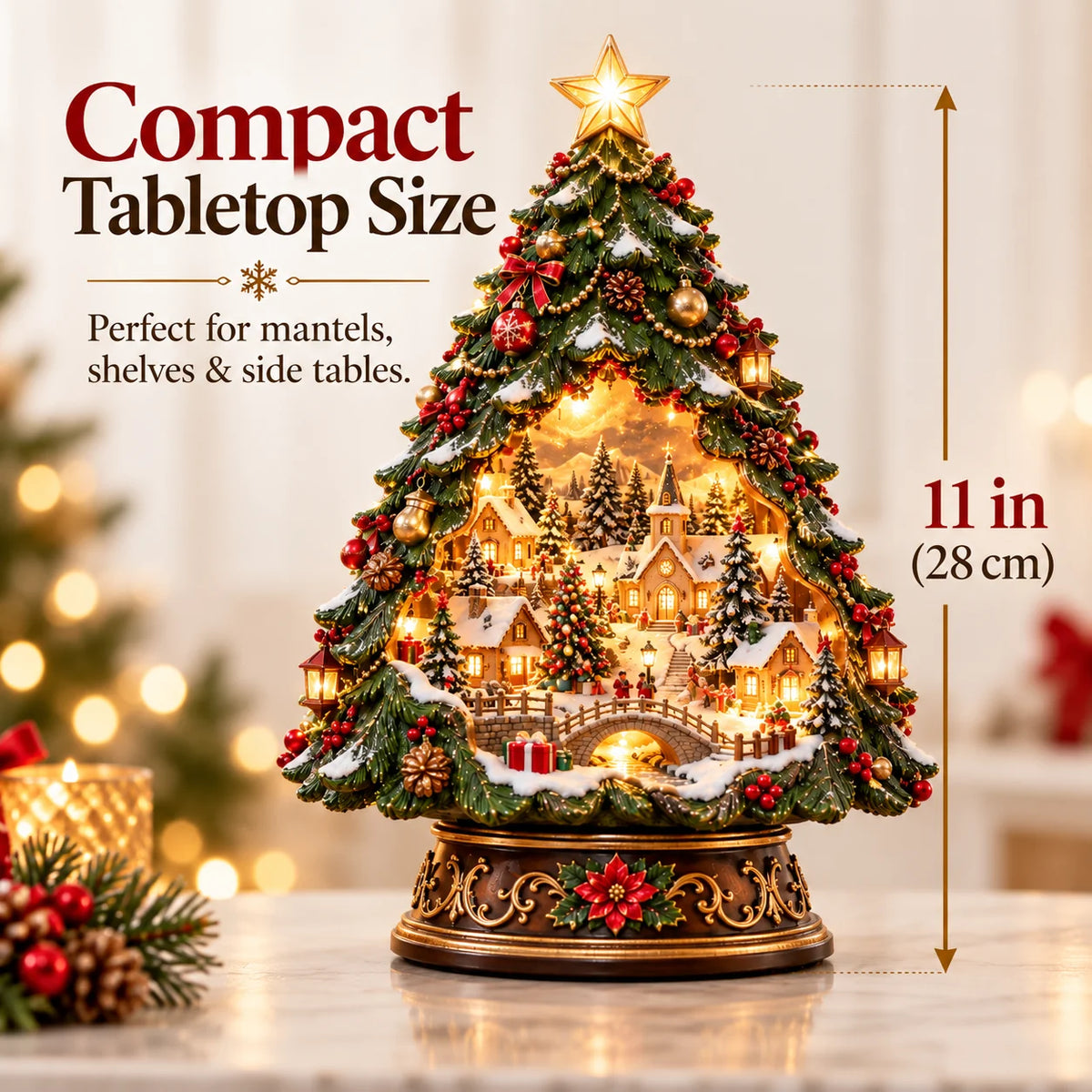 ๐โจ Christmas Tree Keeper โ Hidden Village Lighted Tabletop Decor