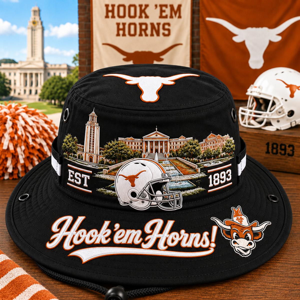 🇺🇸 Last Day Promo: 49% OFF🤘🐂Hook 'em Horns Boonie Hat🏈