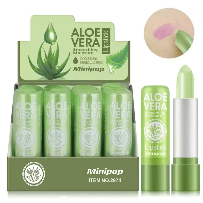 🎀Aloe Vera Color-Changing Lip Balm – Body-Temp Tinted Lipstick