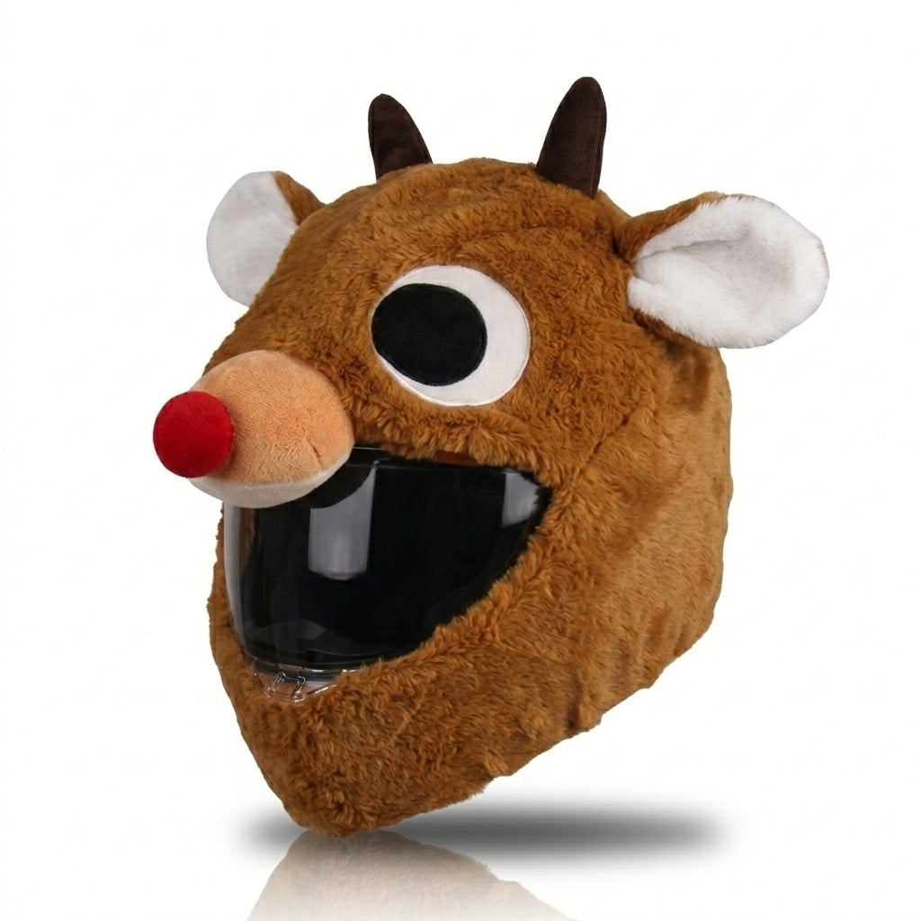 ๐ Funny Plush Motorcycle Helmet Cover๐๏ธ โ Eye-Catching Cartoon Full-Face Helmet Accessory