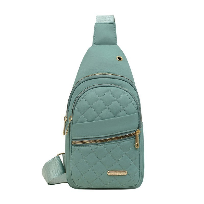 Women's Solid Color Quilted Waterproof Belt Bag - Adjustable Strap, Large Capacity, Matching Multiple Pockets