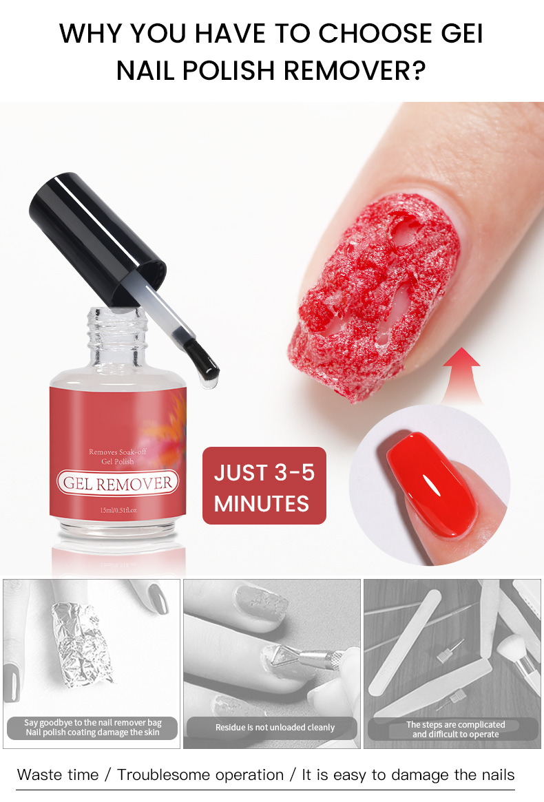 🔥BUY 1 GET 1 FREE💖 Easy-Off Gel Nail Polish Remover – Fast 3–5 Min Brush-On Formula