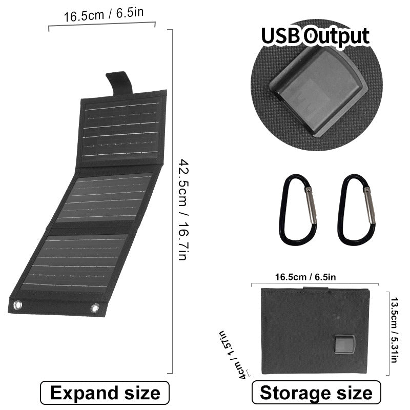 🔥Foldable Portable Solar Panel, Fast Charging with 1 Type-C & 2 USB-A Ports