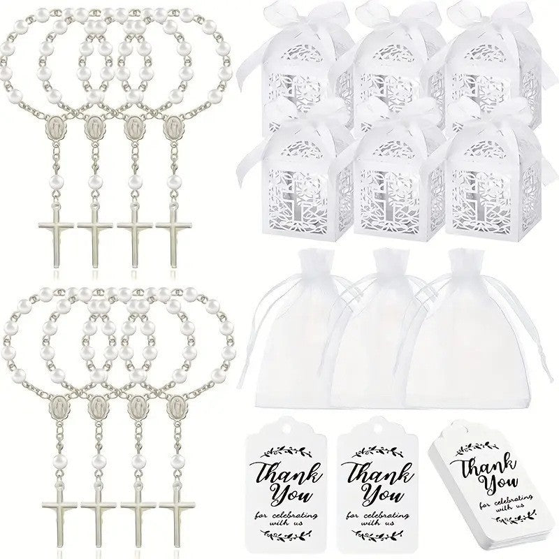 🙏 Bulk Rosary Bracelet Pack | 30 Bracelets + 30 Pouches + 30 Gift Boxes + 30 Cards Gifting