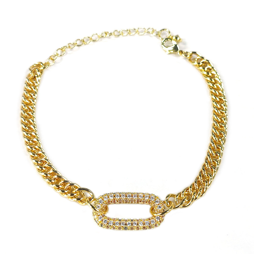 Cuban Link Chain Necklace with Zircon Clasp