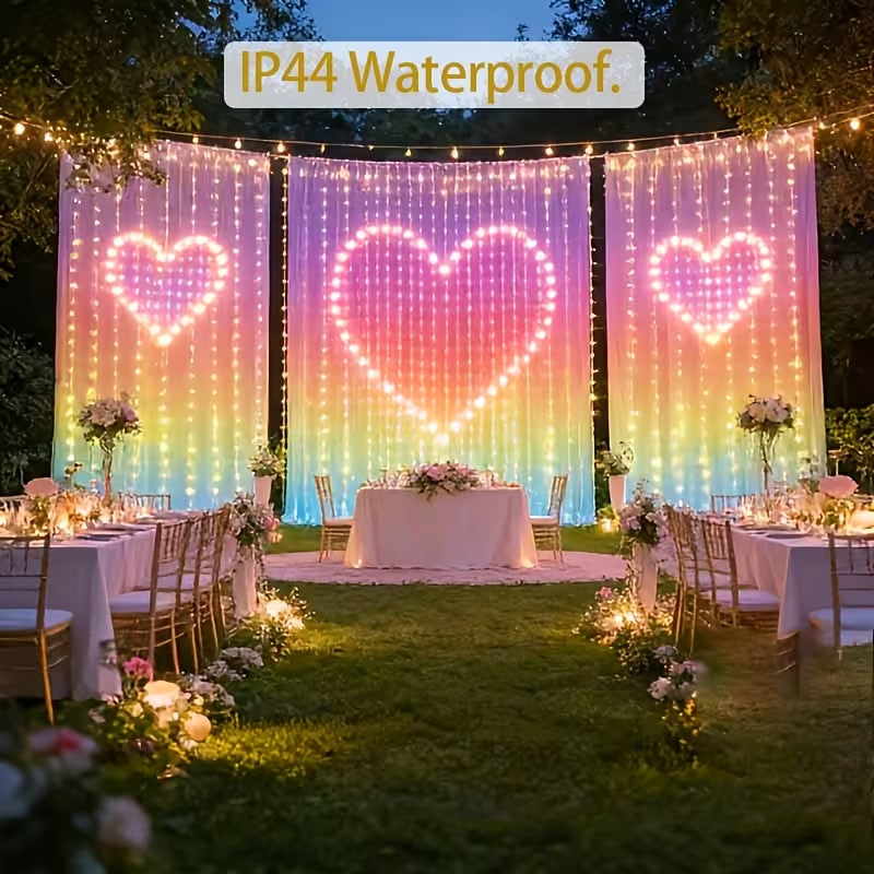 ๐ Smart RGB Pixel Curtain Lights โ App-Controlled Animated Holiday Display for Balcony & Window Decor-2m*2m