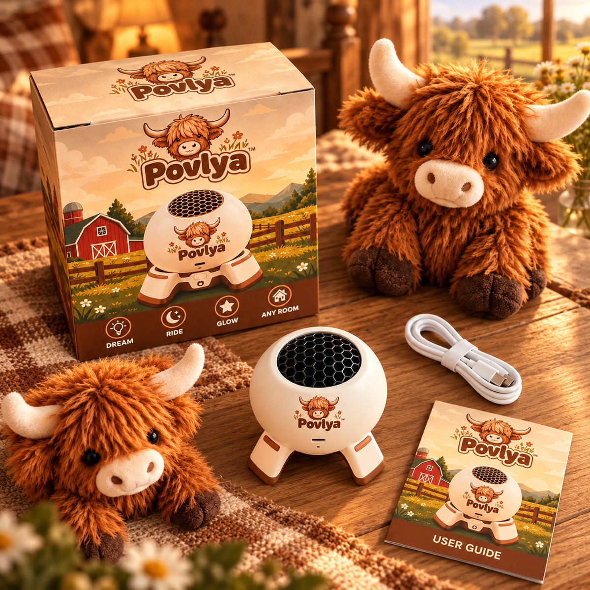 ๐ฎ Highland Cow Farm Projector โจ Bring Country Charm Into Your Home