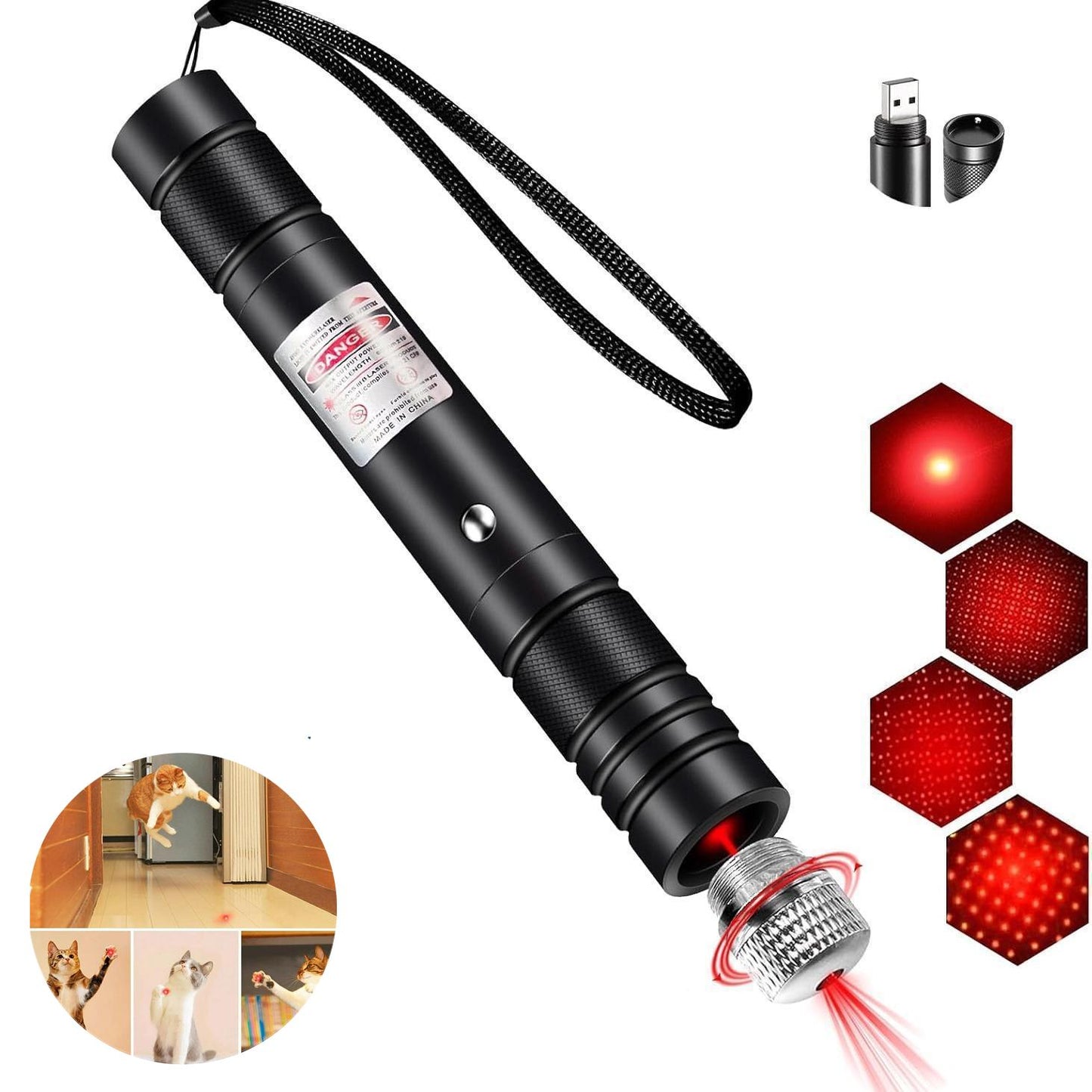 Rechargeable Green Laser Pointer/ Line Light Flashlight Long Distance Range for TV/LED/LCD Screens Flashlights Presentation, Laser Pointer Cat Toy,Office / Outdoors / Astronomic / Construction SummerVibes petlovers