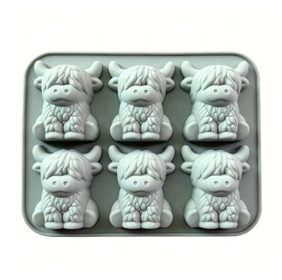 🐮 Mini Highland Cow Ice Cube & Dessert Mold 🧊🍪 Cute 3D Ice for Drinks, Parties & Gifts💕