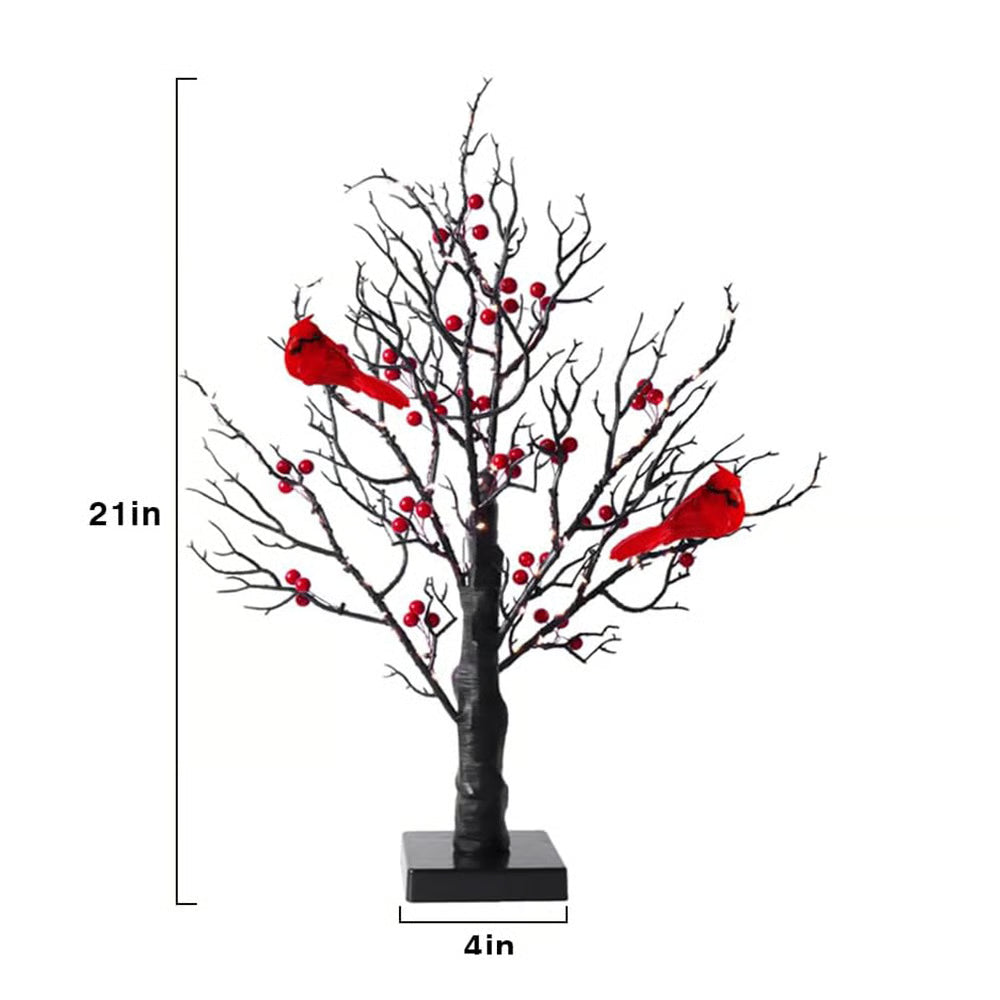 Birch Twig Tree with LED Lights & Birds