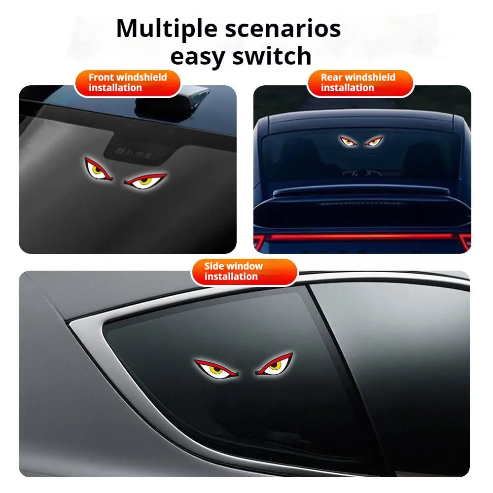 ๐ฅ Solar LED Car Eyes โ Flashing Windshield Light
