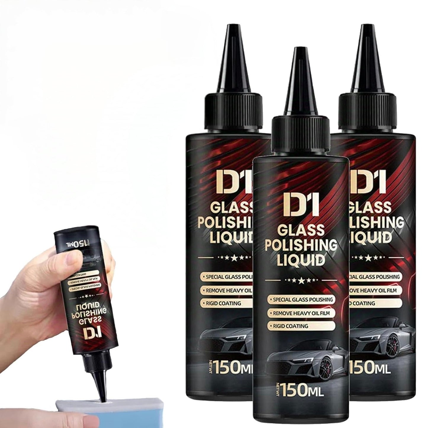 Auto Glass Scratch Care Polishing Fluid – Scratch-Free, Liquid Glass Car Polish, D1 Glass Polishing Liquid for Minor Scratches Long-Lasting Protection