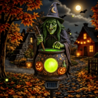 💥LAST DAY 50% OFF🏆Halloween Solar Witch Cauldron Garden Stake Light🧙✨